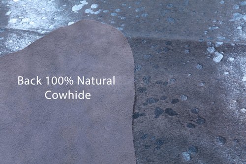 Blue Metallic Natural Cowhide Rug - X-Large 7'4
