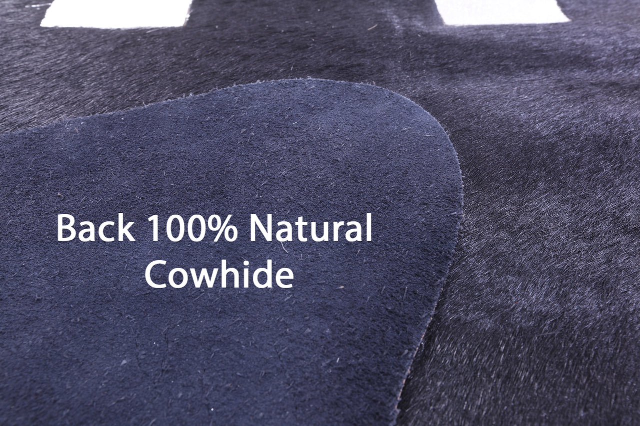 Black Friday Printed Natural Cowhide Rug - XX-Large 7'9"H x 7'1"W