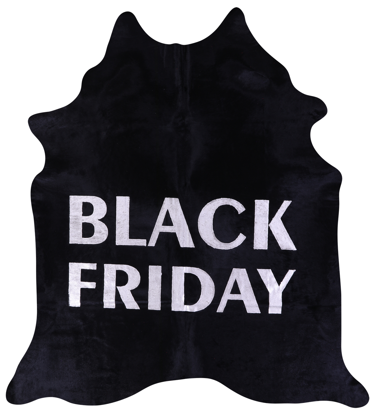 Black Friday Printed Natural Cowhide Rug - XX-Large 7'9"H x 7'1"W