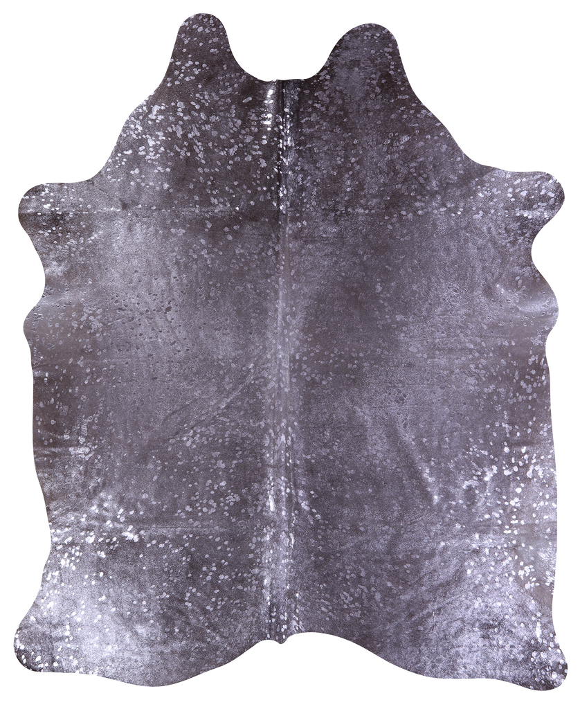 Silver Metallic Natural Cowhide Rug - X-Large 7'6"H x 6'2"W