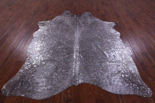 Silver Metallic Natural Cowhide Rug - X-Large 7'6