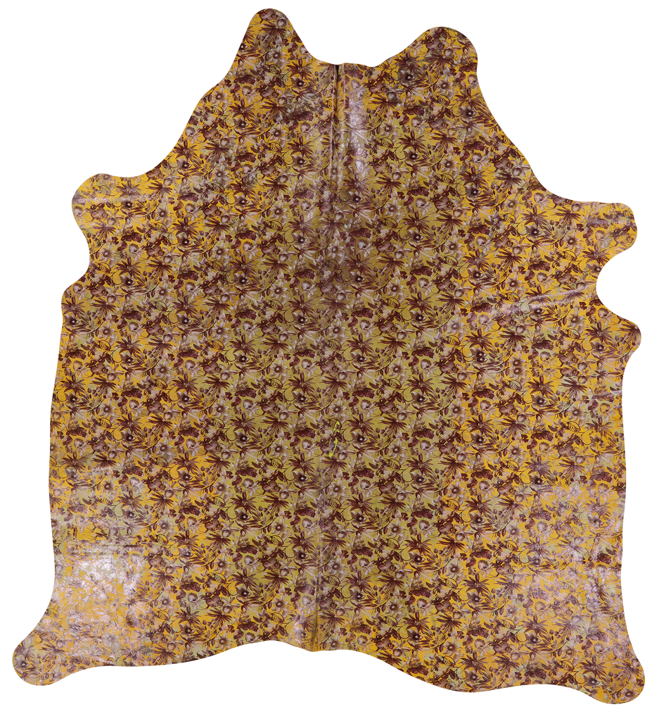 Printed Natural Cowhide Rug - X-Large 7'6"H x 6'10"W