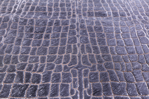 Crocodile Animal Print Laser Engraved Natural Cowhide Rug - Large 6'6