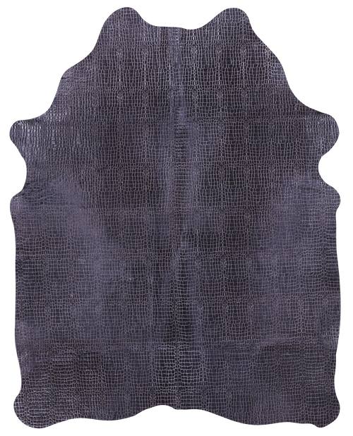 Crocodile Animal Print Laser Engraved Natural Cowhide Rug - Medium 6'2