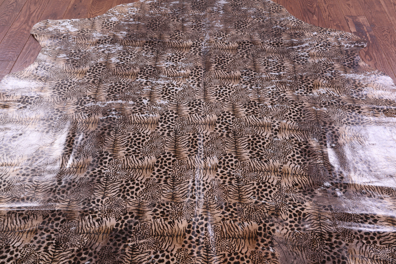Animal Print Natural Cowhide Rug - X-Large 7'3"H x 6'9"W