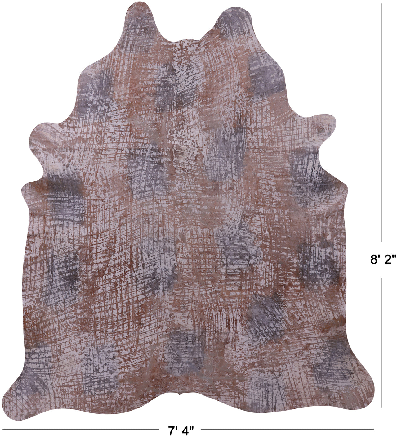 Printed Natural Cowhide Rug - XX-Large 8'2"H x 7'4"W
