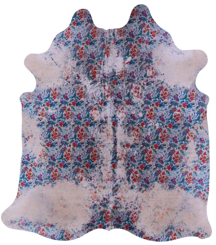 Printed Natural Cowhide Rug - X-Large 7'4"H x 6'9"W