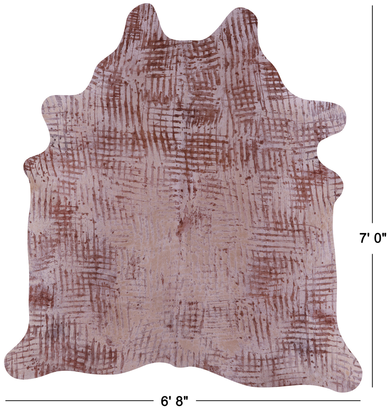 Printed Natural Cowhide Rug - X-Large 7'0"H x 6'8"W