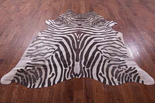 Zebra Animal Print Natural Cowhide Rug - X-Large 7'6