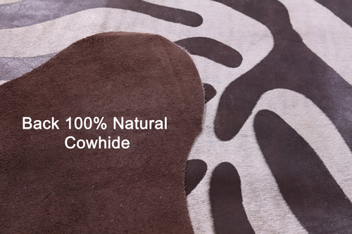 Zebra Animal Print Natural Cowhide Rug - X-Large 7'6
