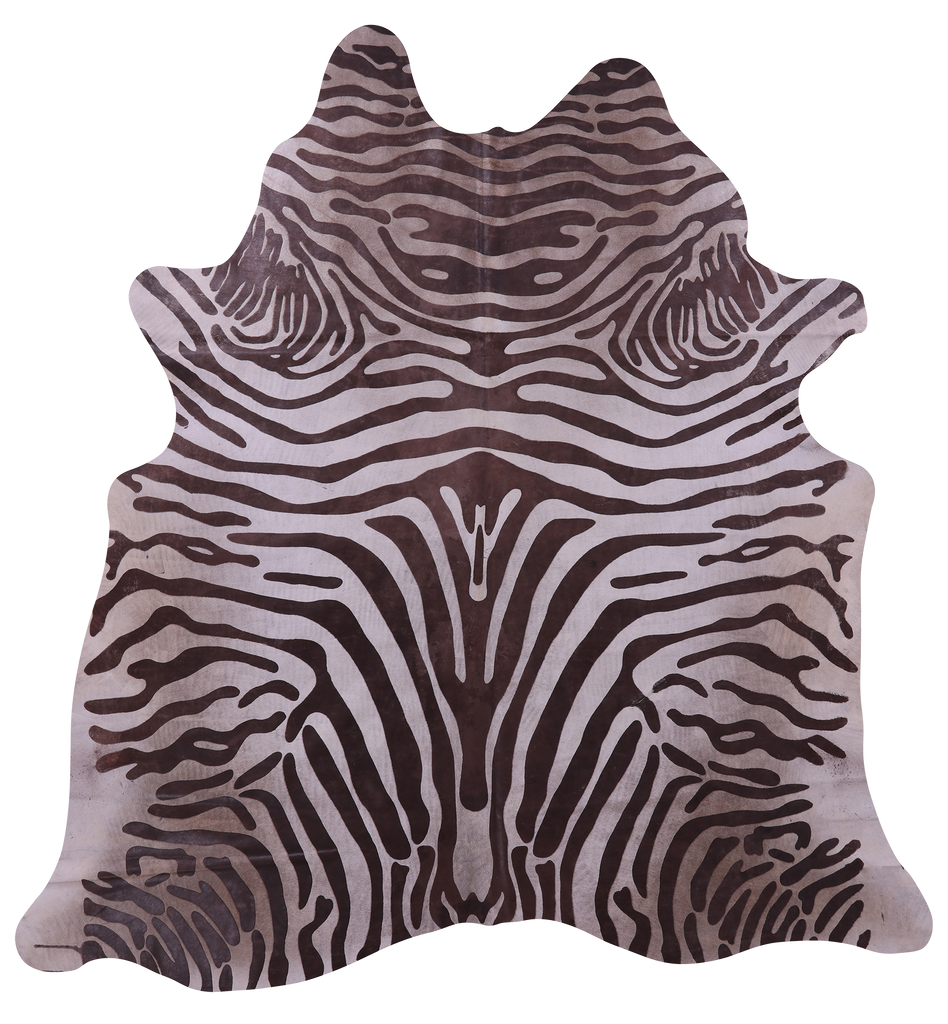 Zebra Animal Print Natural Cowhide Rug - X-Large 7'6"H x 7'2"W