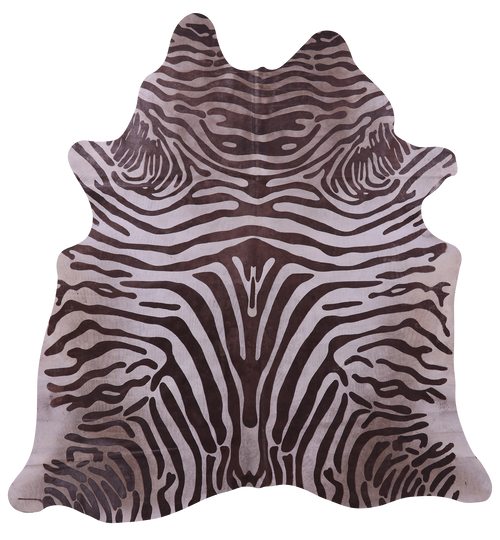 Zebra Animal Print Natural Cowhide Rug - X-Large 7'6