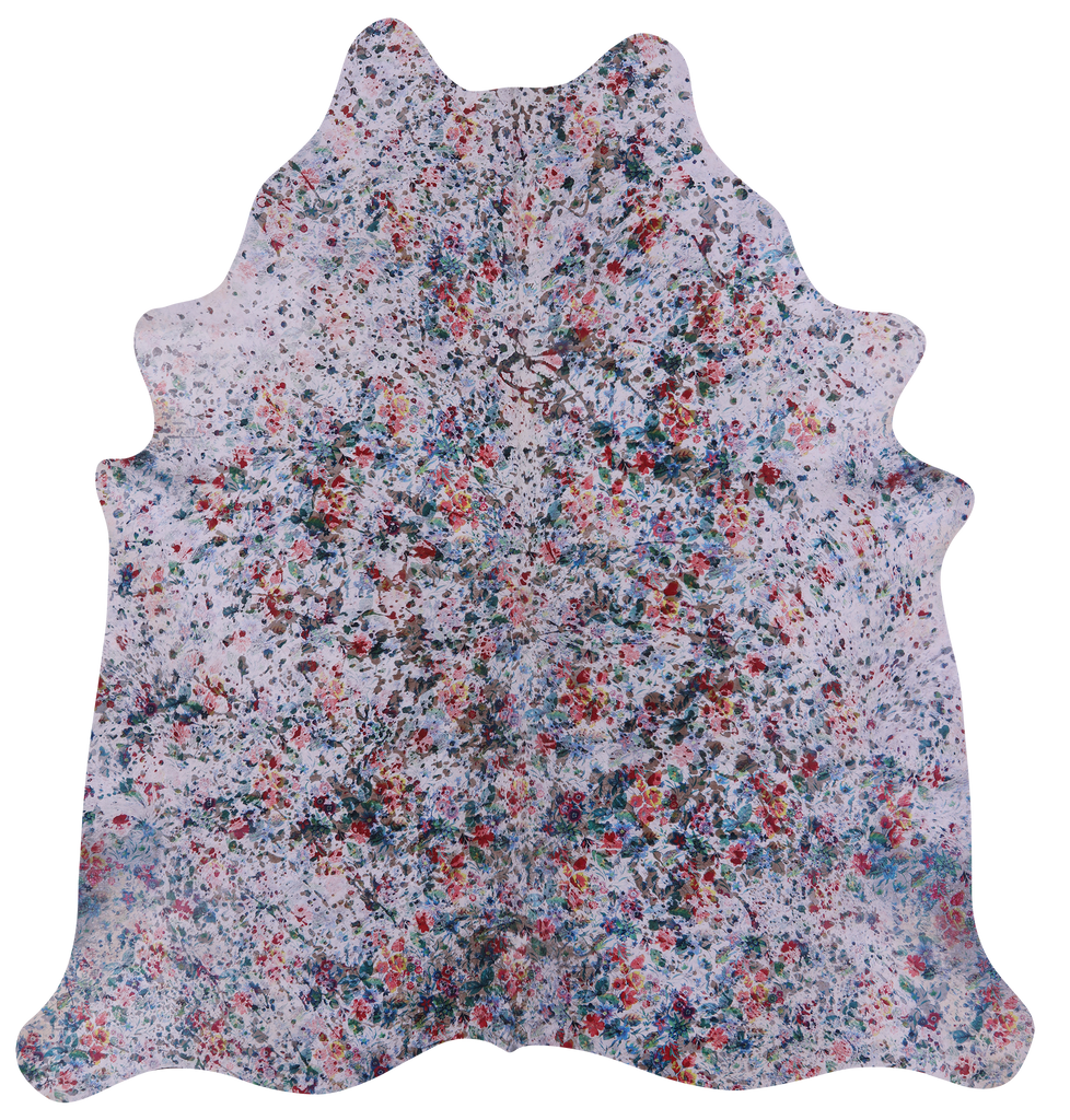 Printed Natural Cowhide Rug - XX-Large 7'8"H x 7'1"W