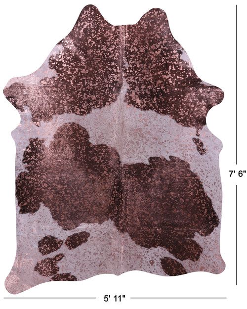 Bronze Metallic Natural Cowhide Rug - X-Large 7'6
