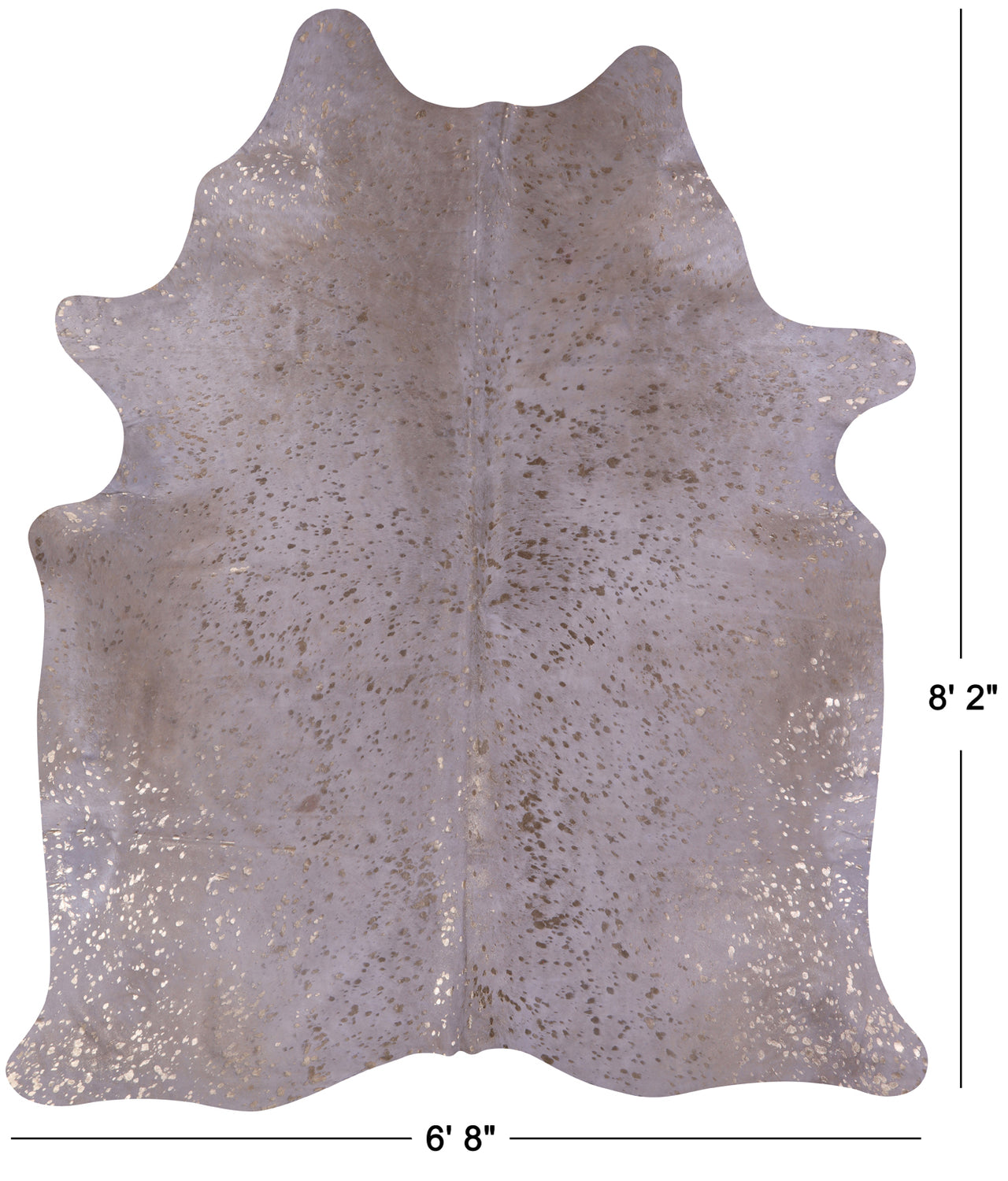 Gold Metallic Natural Cowhide Rug - XX-Large 8'2"H x 6'8"W