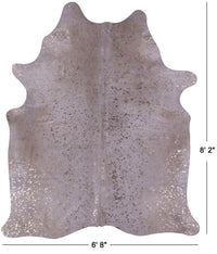 Thumbnail for Gold Metallic Natural Cowhide Rug - XX-Large 8'2