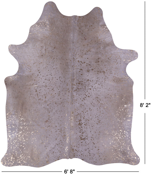 Gold Metallic Natural Cowhide Rug - XX-Large 8'2