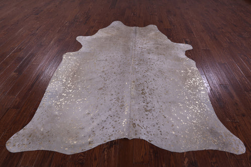 Gold Metallic Natural Cowhide Rug - XX-Large 8'2