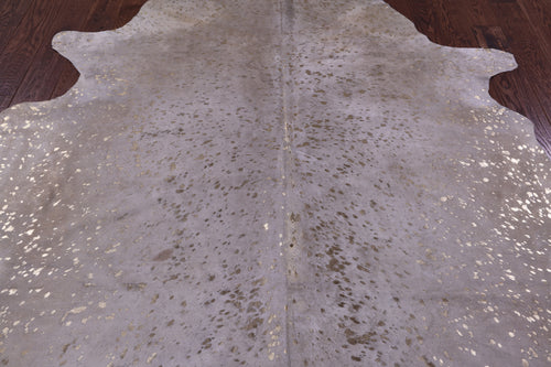 Gold Metallic Natural Cowhide Rug - XX-Large 8'2