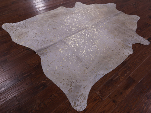 Gold Metallic Natural Cowhide Rug - XX-Large 8'2