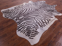 Thumbnail for Zebra Animal Print Natural Cowhide Rug - XX-Large 8'6