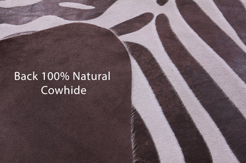 Zebra Animal Print Natural Cowhide Rug - XX-Large 8'6