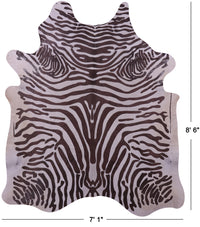 Thumbnail for Zebra Animal Print Natural Cowhide Rug - XX-Large 8'6