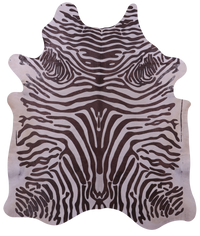 Thumbnail for Zebra Animal Print Natural Cowhide Rug - XX-Large 8'6