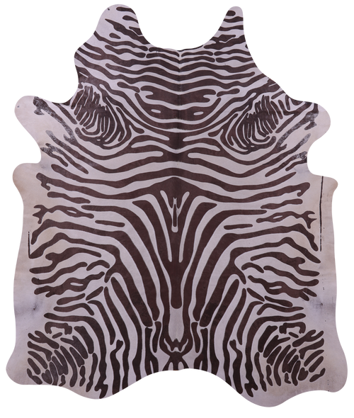Zebra Animal Print Natural Cowhide Rug - XX-Large 8'6