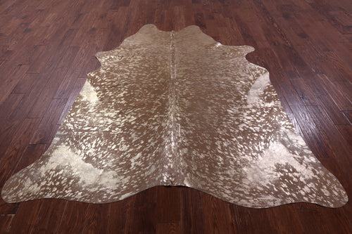 Gold Metallic Natural Cowhide Rug - X-Large 7'5