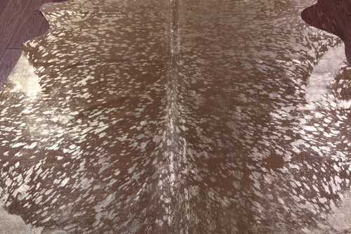 Gold Metallic Natural Cowhide Rug - X-Large 7'5