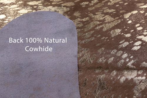 Gold Metallic Natural Cowhide Rug - X-Large 7'5