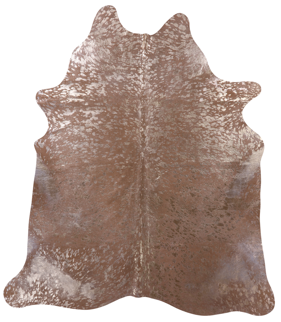Gold Metallic Natural Cowhide Rug - X-Large 7'5"H x 6'7"W