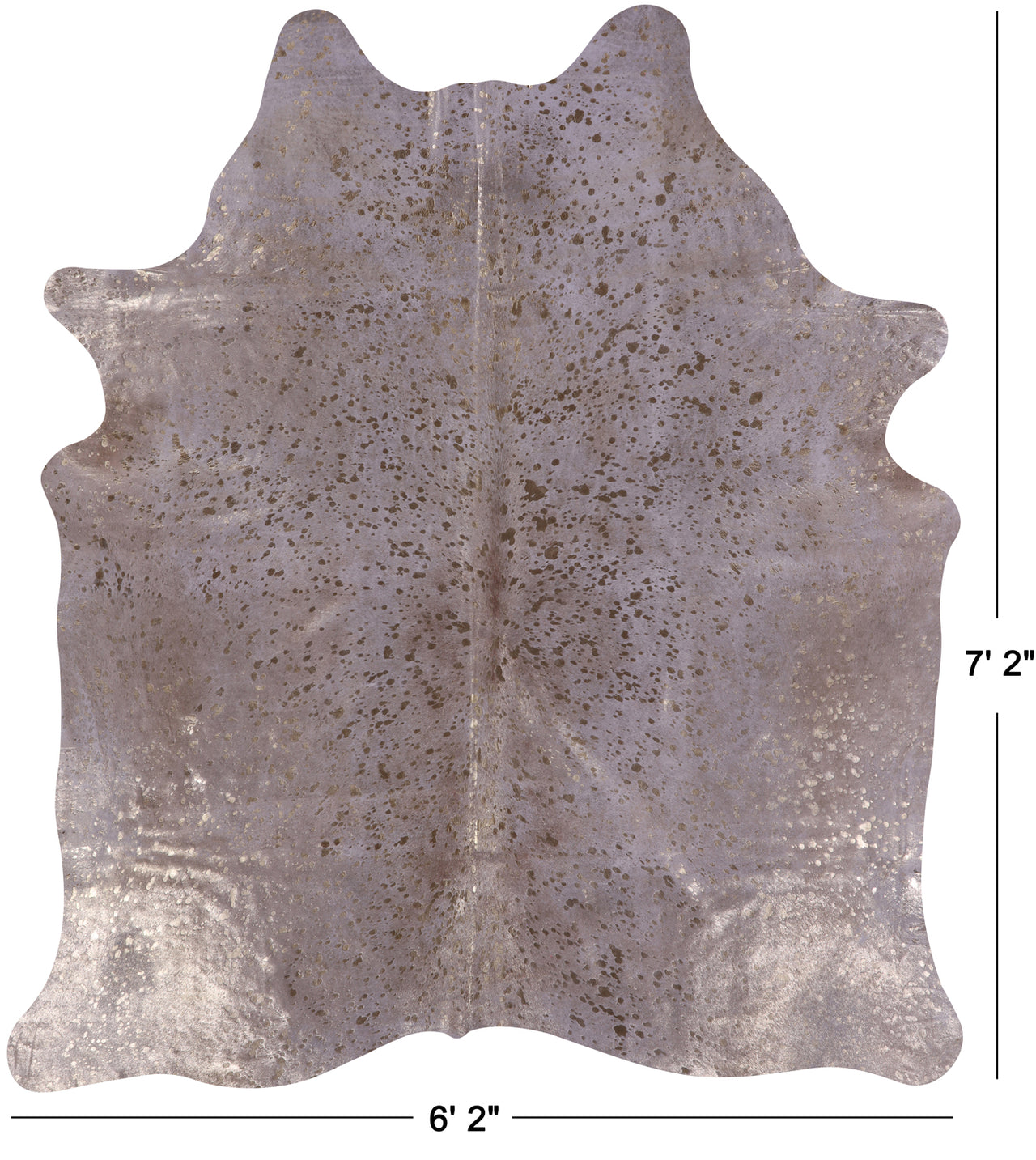 Gold Metallic Natural Cowhide Rug - X-Large 7'2"H x 7'2"W