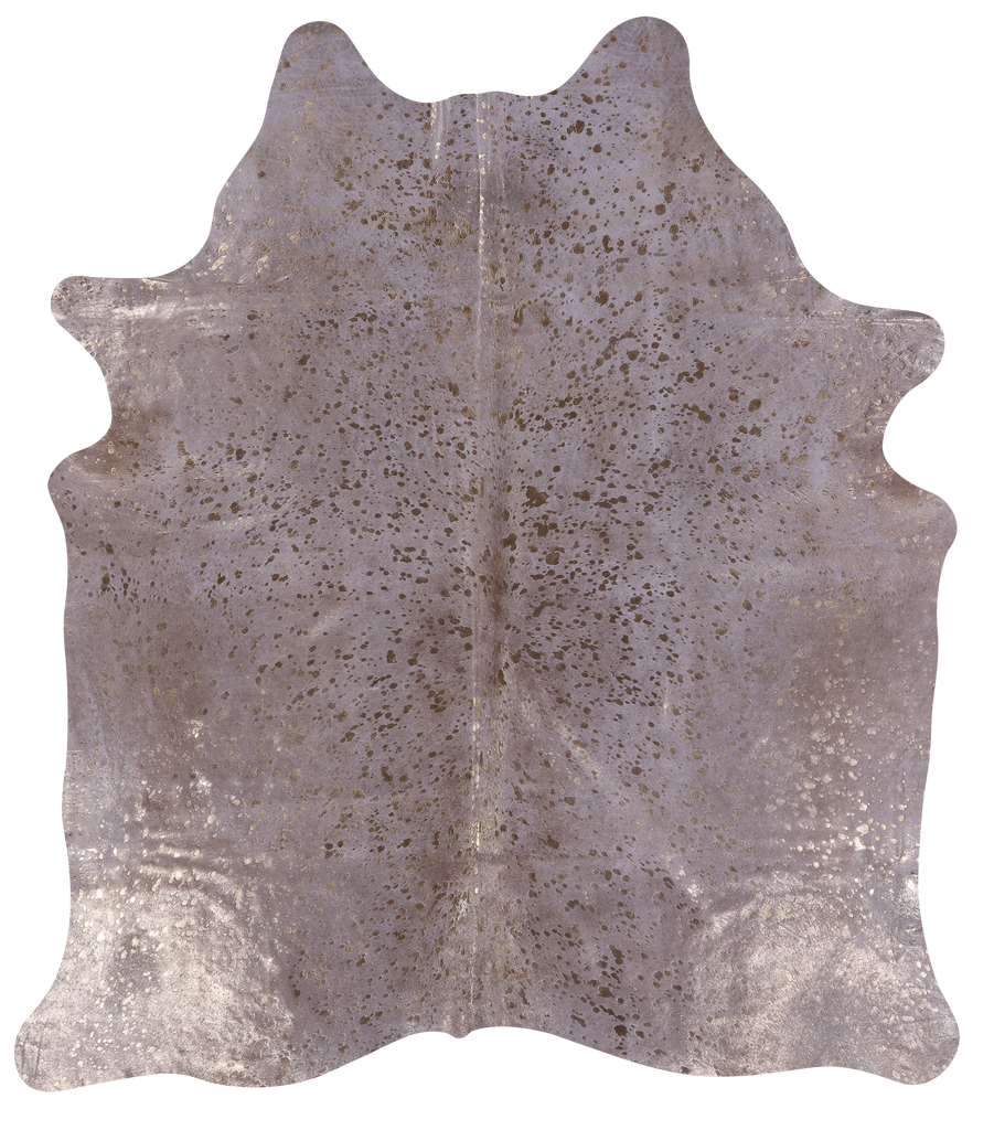 Gold Metallic Natural Cowhide Rug - X-Large 7'2"H x 7'2"W