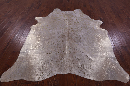 Gold Metallic Natural Cowhide Rug - X-Large 7'2