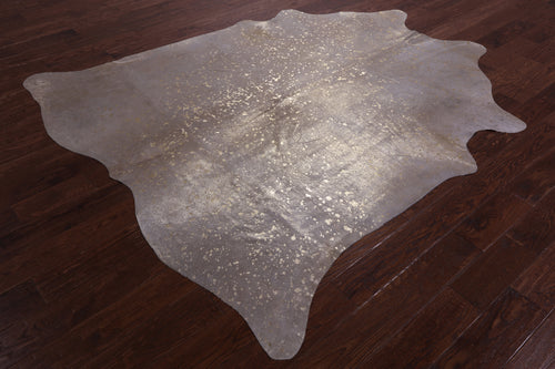 Gold Metallic Natural Cowhide Rug - X-Large 7'4
