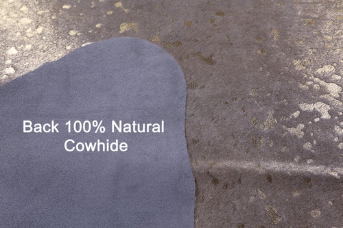Gold Metallic Natural Cowhide Rug - X-Large 7'4