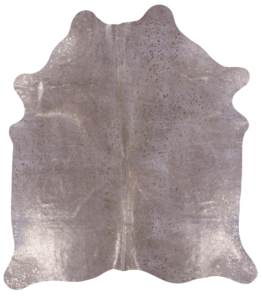 Gold Metallic Natural Cowhide Rug - X-Large 7'6"H x 6'8"W