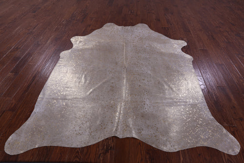 Gold Metallic Natural Cowhide Rug - X-Large 7'6