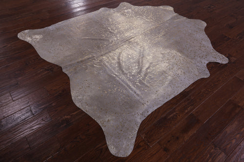 Gold Metallic Natural Cowhide Rug - X-Large 7'6