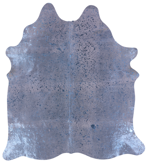 Blue Metallic Natural Cowhide Rug - X-Large 7'1