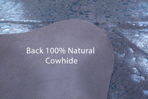 Blue Metallic Natural Cowhide Rug - X-Large 7'1