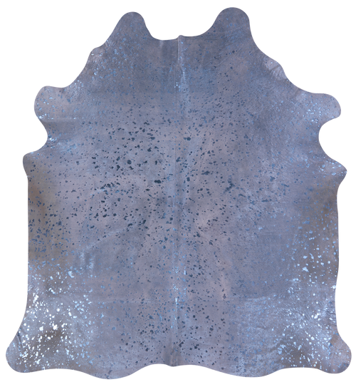 Blue Metallic Natural Cowhide Rug - X-Large 7'6