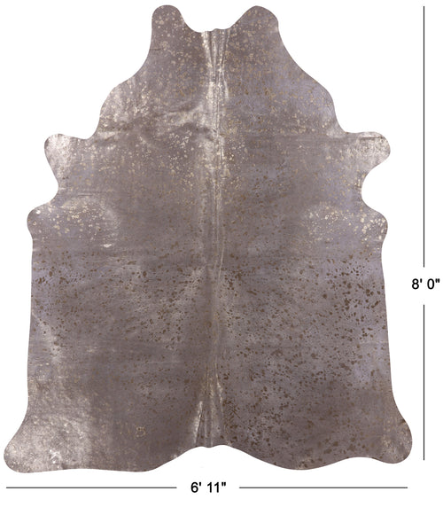 Gold Metallic Natural Cowhide Rug - XX-Large 8'0