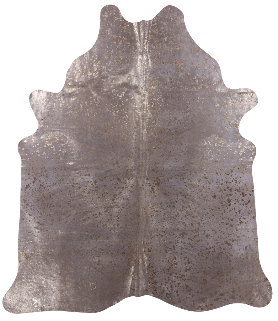Gold Metallic Natural Cowhide Rug - XX-Large 8'0"H x 6'11"W