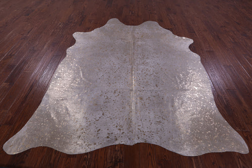 Gold Metallic Natural Cowhide Rug - XX-Large 8'0