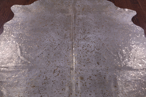 Gold Metallic Natural Cowhide Rug - XX-Large 8'0