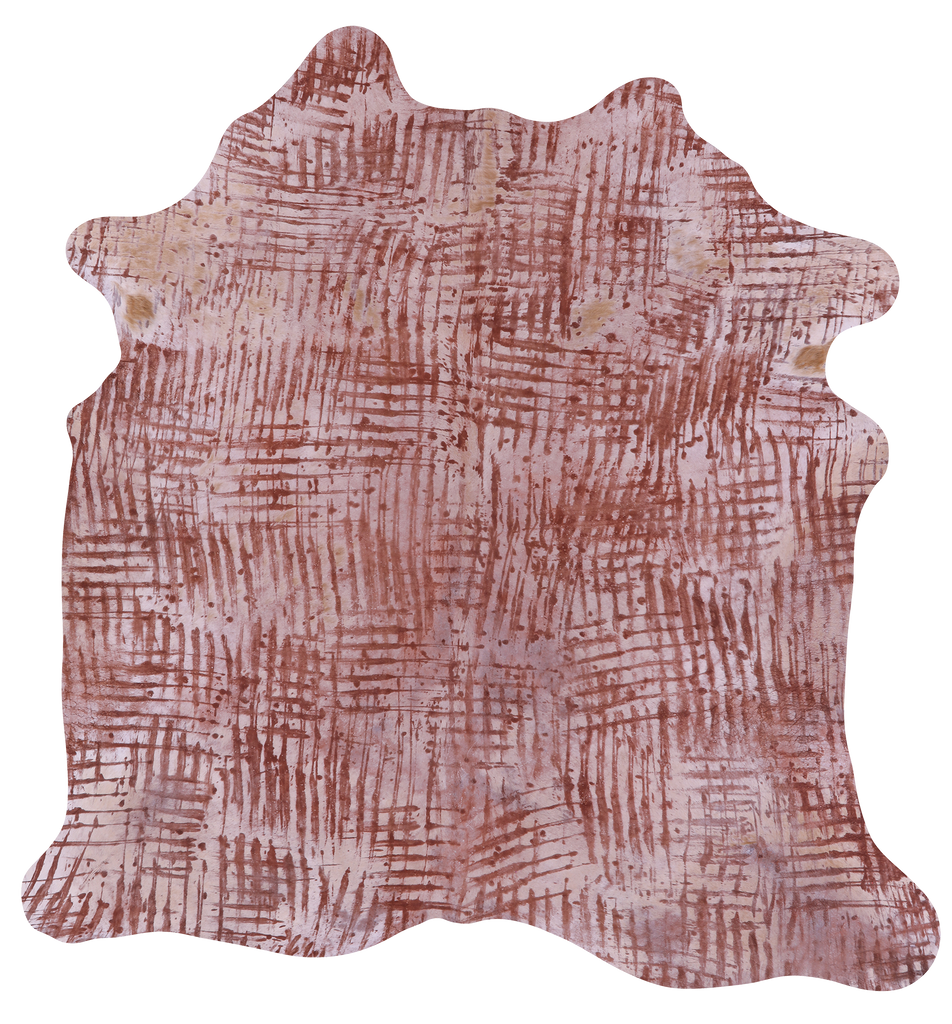 Printed Natural Cowhide Rug - Medium 6'2"H x 6'1"W