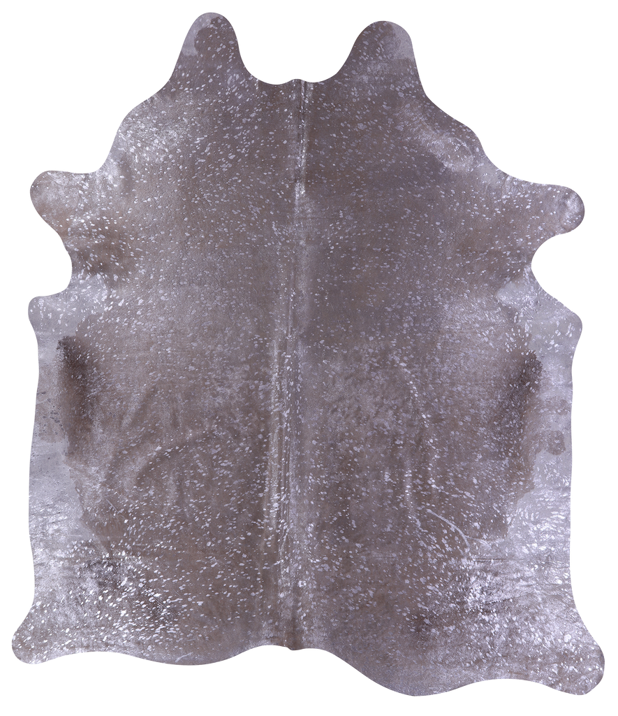 Silver Metallic Natural Cowhide Rug - XX-Large 7'10"H x 6'1"W